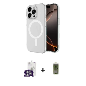 ieg™ iPhone 16 Pro Max Kılıf Ahenk Yansıma Prime - Siyah Joko Magic 5D Hayalet Cam + Bilvis Titan Kamera Lens - GS