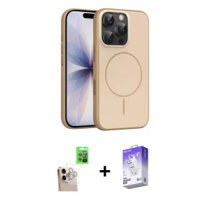 ieg™ iPhone 16 Pro Max Kılıf Atlas Asil Prime - Siyah Bilvis 5in1 3D Magic Cam Ekran Koruyucu + Raze Metal Kamera Lens - NLGY