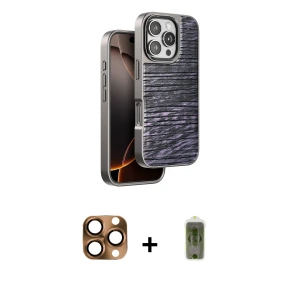 ieg™ iPhone 16 Pro Max Kılıf Atlas Minimal Özel Seri - Siyah Joko Magic 5D Hayalet Cam + Pers Alüminyum Kamera Lens - CLTM
