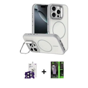 ieg™ iPhone 16 Pro Max Kılıf Çekirdek Klasik - Şeffaf 360 Full Body Arka Koruyucu + Bilvis Titan Kamera Lens - SH