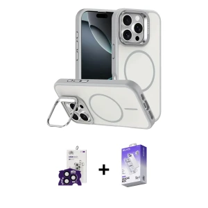 ieg™ iPhone 16 Pro Max Kılıf Çekirdek Klasik - Siyah Bilvis 5in1 3D Magic Cam Ekran Koruyucu + Bilvis Titan Kamera Lens - SH