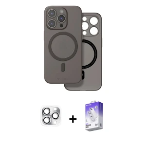ieg™ iPhone 16 Pro Max Kılıf Çekirdek Klasik - Siyah Bilvis 5in1 3D Magic Cam Ekran Koruyucu + Pers Alüminyum Kamera Lens - GS