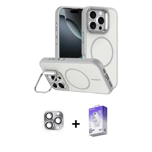 ieg™ iPhone 16 Pro Max Kılıf Çekirdek Klasik - Siyah Bilvis 5in1 3D Magic Cam Ekran Koruyucu + Pers Alüminyum Kamera Lens - GI