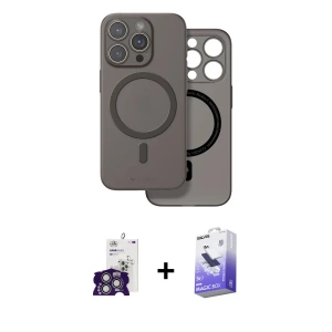 ieg™ iPhone 16 Pro Max Kılıf Çekirdek Klasik - Siyah Bilvis 5in1 5D Magic Hayalet Cam Ekran Koruyucu + Bilvis Titan Kamera Lens - GS