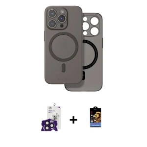 ieg™ iPhone 16 Pro Max Kılıf Çekirdek Klasik - Siyah Buffer Hayalet Cam Ekran Koruyucu + Bilvis Titan Kamera Lens - SH