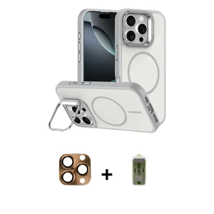 ieg™ iPhone 16 Pro Max Kılıf Çekirdek Klasik - Siyah Joko Magic 5D Hayalet Cam + Pers Alüminyum Kamera Lens - CLTM