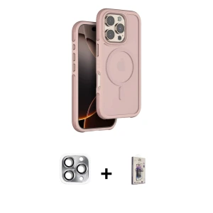 ieg™ iPhone 16 Pro Max Kılıf Çekirdek Minimal Prime - Siyah Bilvis 3D Cam Ekran Koruyucu + Pers Alüminyum Kamera Lens - GI