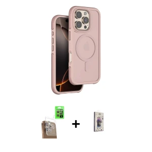 ieg™ iPhone 16 Pro Max Kılıf Çekirdek Minimal Prime - Siyah Bilvis 3D Cam Ekran Koruyucu + Raze Metal Kamera Lens - CLTM