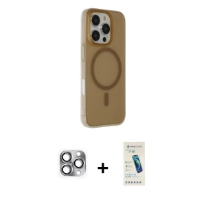 ieg™ iPhone 16 Pro Max Kılıf Çekirdek Modern Prime - Şeffaf Pasifik Cam Ekran Koruyucu + Pers Alüminyum Kamera Lens - GI