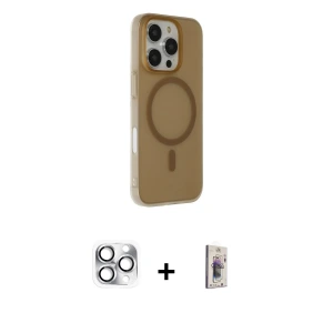 ieg™ iPhone 16 Pro Max Kılıf Çekirdek Modern Prime - Siyah Bilvis 3D Cam Ekran Koruyucu + Pers Alüminyum Kamera Lens - GS