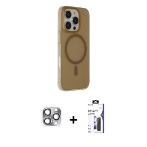 ieg™ iPhone 16 Pro Max Kılıf Çekirdek Modern Prime - Siyah Bilvis 3X AR Hayalet Cam Ekran Koruyucu + Pers Alüminyum Kamera Lens - GI