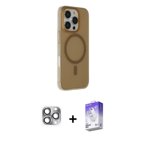 ieg™ iPhone 16 Pro Max Kılıf Çekirdek Modern Prime - Siyah Bilvis 5in1 3D Magic Cam Ekran Koruyucu + Pers Alüminyum Kamera Lens - GI