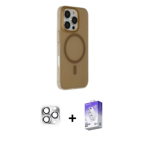 ieg™ iPhone 16 Pro Max Kılıf Çekirdek Modern Prime - Siyah Bilvis 5in1 3D Magic Cam Ekran Koruyucu + Pers Alüminyum Kamera Lens - GS