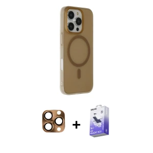 ieg™ iPhone 16 Pro Max Kılıf Çekirdek Modern Prime - Siyah Bilvis 5in1 5D Magic Hayalet Cam Ekran Koruyucu + Pers Alüminyum Kamera Lens - CLTM