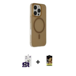 ieg™ iPhone 16 Pro Max Kılıf Çekirdek Modern Prime - Siyah Buffer Cam Ekran Koruyucu + Bilvis Titan Kamera Lens - TMGI