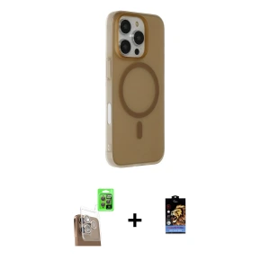 ieg™ iPhone 16 Pro Max Kılıf Çekirdek Modern Prime - Siyah Buffer Hayalet Cam Ekran Koruyucu + Raze Metal Kamera Lens - CLTM