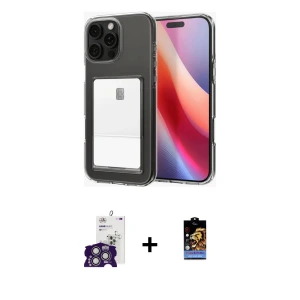 ieg™ iPhone 16 Pro Max Kılıf Doruk Klasik Koleksiyonu - Siyah Buffer Hayalet Cam Ekran Koruyucu + Bilvis Titan Kamera Lens - GS