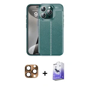 ieg™ iPhone 16 Pro Max Kılıf Doruk Klasik Özel Seri - Siyah Bilvis 5in1 5D Magic Hayalet Cam Ekran Koruyucu + Pers Alüminyum Kamera Lens - CLTM