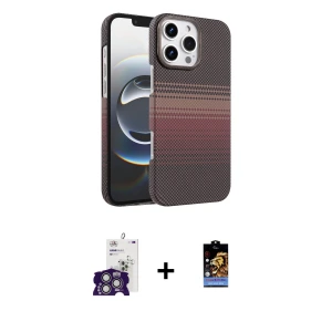 ieg™ iPhone 16 Pro Max Kılıf Doruk Serisi - Siyah Buffer Hayalet Cam Ekran Koruyucu + Bilvis Titan Kamera Lens - GS