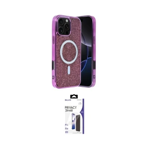 ieg™ iPhone 16 Pro Max Kılıf Eksen Çizgi - Siyah Bilvis 3X AR Hayalet Cam Ekran Koruyucu