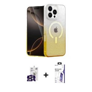 ieg™ iPhone 16 Pro Max Kılıf Eksen Minimal Özel Seri - Siyah Bilvis 3X AR HD Cam Ekran Koruyucu + Bilvis Titan Kamera Lens - TMGI