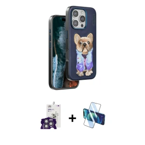 ieg™ iPhone 16 Pro Max Kılıf İz Minimal Koleksiyonu - Siyah 3D Antistatik Seramik Nano Ekran Koruyucu + Bilvis Titan Kamera Lens - GS