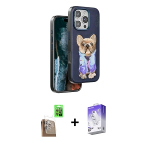 ieg™ iPhone 16 Pro Max Kılıf İz Minimal Koleksiyonu - Siyah Bilvis 5in1 3D Magic Cam Ekran Koruyucu + Raze Metal Kamera Lens - CLTM