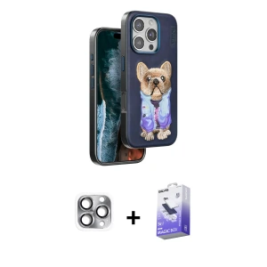 ieg™ iPhone 16 Pro Max Kılıf İz Minimal Koleksiyonu - Siyah Bilvis 5in1 5D Magic Hayalet Cam Ekran Koruyucu + Pers Alüminyum Kamera Lens - GI