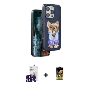 ieg™ iPhone 16 Pro Max Kılıf İz Minimal Koleksiyonu - Siyah Buffer Cam Ekran Koruyucu + Bilvis Titan Kamera Lens - SH