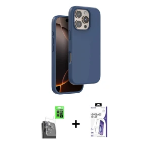 ieg™ iPhone 16 Pro Max Kılıf Kıvılcım Çizgi Serisi - Siyah Bilvis 3X AR HD Cam Ekran Koruyucu + Raze Metal Kamera Lens - SH