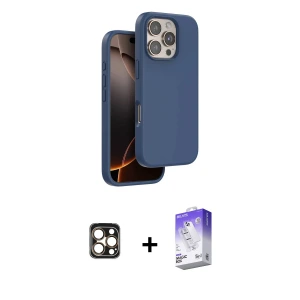 ieg™ iPhone 16 Pro Max Kılıf Kıvılcım Çizgi Serisi - Siyah Bilvis 5in1 3D Magic Cam Ekran Koruyucu + PVD Metal Kamera Lens - GD