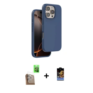 ieg™ iPhone 16 Pro Max Kılıf Kıvılcım Çizgi Serisi - Siyah Buffer Hayalet Cam Ekran Koruyucu + Raze Metal Kamera Lens - CLTM