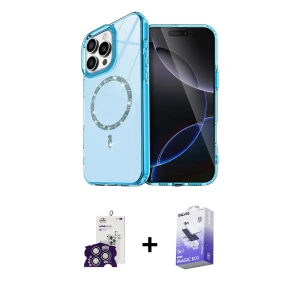ieg™ iPhone 16 Pro Max Kılıf Kıvılcım Form Prime - Siyah Bilvis 5in1 5D Magic Hayalet Cam Ekran Koruyucu + Bilvis Titan Kamera Lens - GS