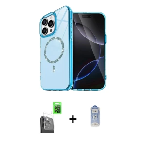 ieg™ iPhone 16 Pro Max Kılıf Kıvılcım Form Prime - Siyah Joko Magic 5D Cam + Raze Metal Kamera Lens - SH