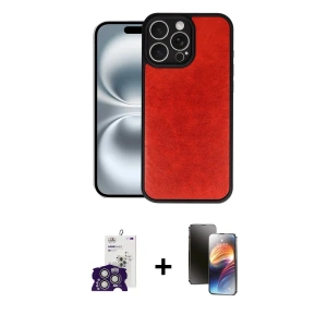 ieg™ iPhone 16 Pro Max Kılıf Kıvılcım Işık Serisi - Siyah 3D Antistatik Mat Seramik Nano Ekran Koruyucu + Bilvis Titan Kamera Lens - GS