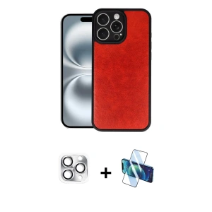 ieg™ iPhone 16 Pro Max Kılıf Kıvılcım Işık Serisi - Siyah 3D Antistatik Seramik Nano Ekran Koruyucu + Pers Alüminyum Kamera Lens - GS