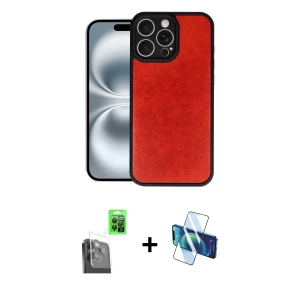 ieg™ iPhone 16 Pro Max Kılıf Kıvılcım Işık Serisi - Siyah 3D Antistatik Seramik Nano Ekran Koruyucu + Raze Metal Kamera Lens - SH