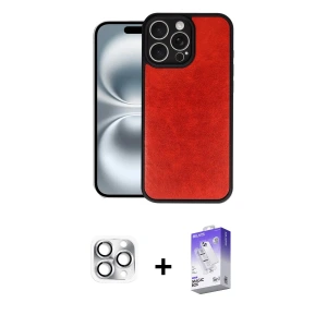 ieg™ iPhone 16 Pro Max Kılıf Kıvılcım Işık Serisi - Siyah Bilvis 5in1 3D Magic Cam Ekran Koruyucu + Pers Alüminyum Kamera Lens - GS