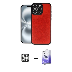 ieg™ iPhone 16 Pro Max Kılıf Kıvılcım Işık Serisi - Siyah Bilvis 5in1 5D Magic Hayalet Cam Ekran Koruyucu + PVD Metal Kamera Lens - GS