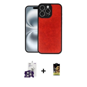 ieg™ iPhone 16 Pro Max Kılıf Kıvılcım Işık Serisi - Siyah Buffer Cam Ekran Koruyucu + Bilvis Titan Kamera Lens - GS