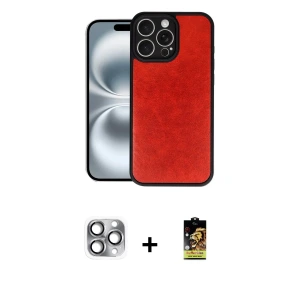 ieg™ iPhone 16 Pro Max Kılıf Kıvılcım Işık Serisi - Siyah Buffer Cam Ekran Koruyucu + Pers Alüminyum Kamera Lens - GI