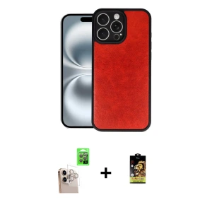 ieg™ iPhone 16 Pro Max Kılıf Kıvılcım Işık Serisi - Siyah Buffer Cam Ekran Koruyucu + Raze Metal Kamera Lens - NLGY