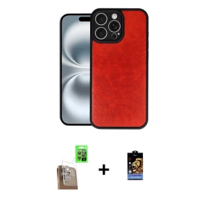ieg™ iPhone 16 Pro Max Kılıf Kıvılcım Işık Serisi - Siyah Buffer Hayalet Cam Ekran Koruyucu + Raze Metal Kamera Lens - CLTM