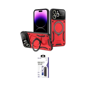 ieg™ iPhone 16 Pro Max Kılıf Kıvılcım Modern Serisi - Siyah Bilvis 3X AR Hayalet Cam Ekran Koruyucu