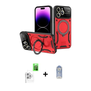 ieg™ iPhone 16 Pro Max Kılıf Kıvılcım Modern Serisi - Siyah Joko Magic 5D Cam + Raze Metal Kamera Lens - BZ