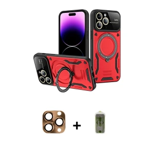 ieg™ iPhone 16 Pro Max Kılıf Kıvılcım Modern Serisi - Siyah Joko Magic 5D Hayalet Cam + Pers Alüminyum Kamera Lens - CLTM