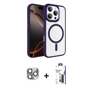 ieg™ iPhone 16 Pro Max Kılıf Kıvılcım Prime - Siyah Bilvis 3X AR Hayalet Cam Ekran Koruyucu + Pers Alüminyum Kamera Lens - GI