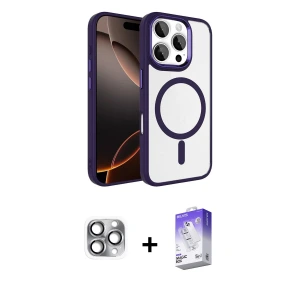 ieg™ iPhone 16 Pro Max Kılıf Kıvılcım Prime - Siyah Bilvis 5in1 3D Magic Cam Ekran Koruyucu + Pers Alüminyum Kamera Lens - GI