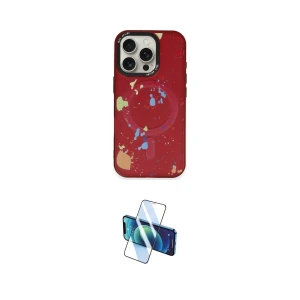 ieg™ iPhone 16 Pro Max Kılıf Kozmos Doku - Siyah 3D Antistatik Seramik Nano Ekran Koruyucu