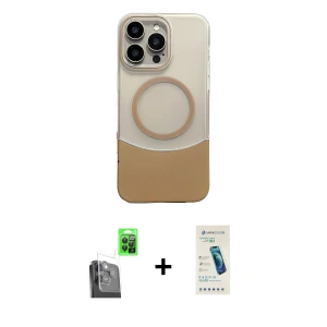 ieg™ iPhone 16 Pro Max Kılıf Kozmos Form Özel Seri - Şeffaf Pasifik Cam Ekran Koruyucu + Raze Metal Kamera Lens - SH
